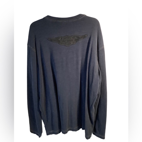 Harley Davidson Blue long sleeve thermal shirt 2XL - Picture 2 of 4